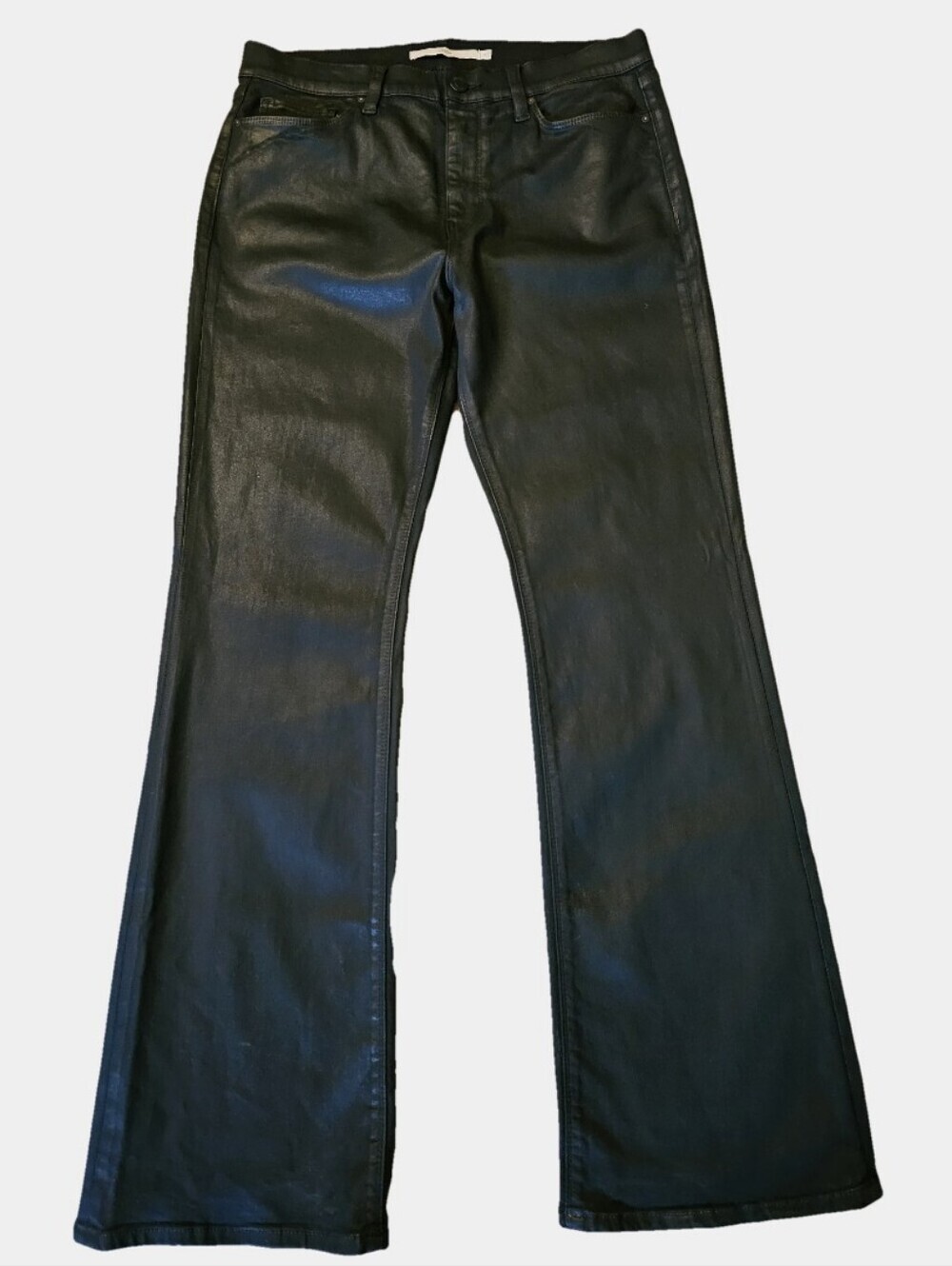 Hudson Barbara Noir Coated High Waist Bootcut Jeans Size 32